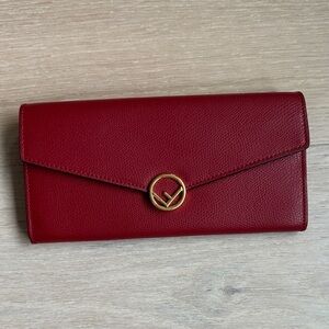 fendi f is fendi continental wallet Elegant Red Leather Wallet